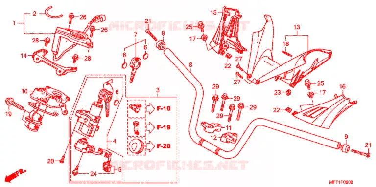 GUIDON - CARENAGE Honda SCOOTER 400 SILVERWING 2010  FJS400D9_J