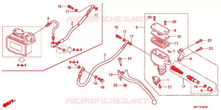 MAITRE CYLINDRE DE FREIN ARRIERE Honda SCOOTER 400 SILVERWING 2014  FJS400D9_J