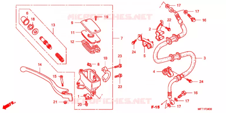 MAITRE CYLINDRE DE FREIN AVANT Honda SCOOTER 400 SILVERWING 2009  FJS400D9_J