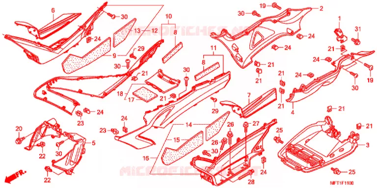 MARCHE PIEDS Honda SCOOTER 400 SILVERWING 2011  FJS400D9_J