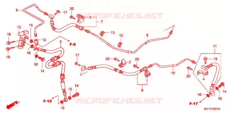 DURITE DE FREIN ARRIERE (FJS400L5/7) Honda SCOOTER 400 SILVERWING 2006  FJS400L5