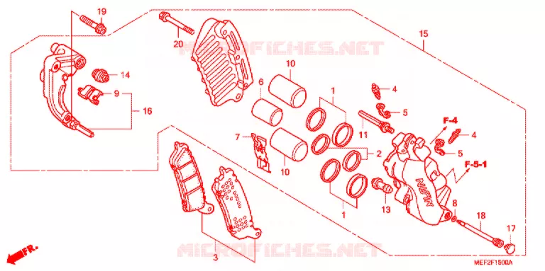 ETRIER DE FREIN AVANT (FJS400L5/7) Honda SCOOTER 400 SILVERWING 2006  FJS400L5