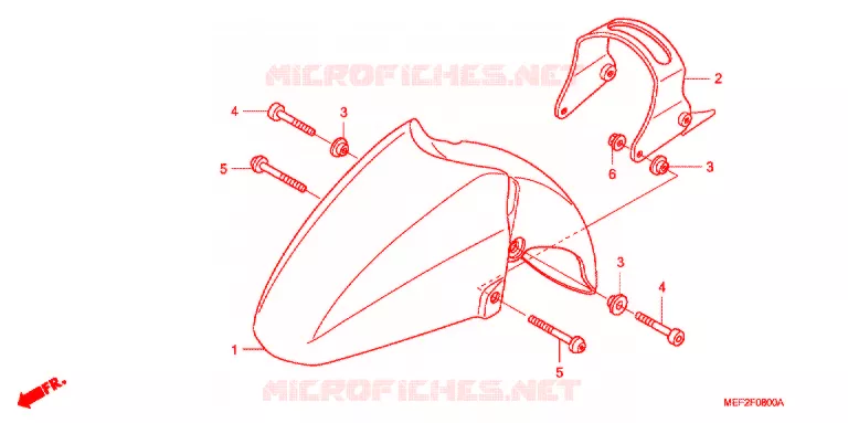 GARDE BOUE AVANT (FJS400L5/7) Honda SCOOTER 400 SILVERWING 2005  FJS400L5