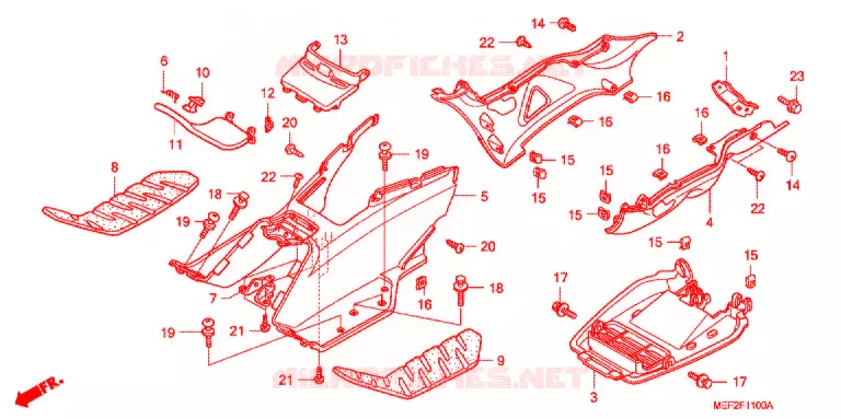MARCHE PIEDS (FJS400L5/7) Honda SCOOTER 400 SILVERWING 2008  FJS400L5