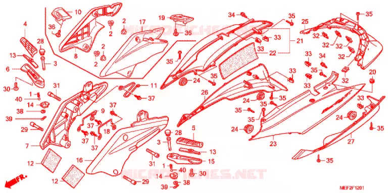 CARENAGE ARRIERE (FJS400L9) Honda SCOOTER 400 SILVERWING 2013  FJS400L9_J