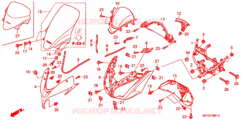 CARENAGE AVANT (FJS400L9) Honda SCOOTER 400 SILVERWING 2012  FJS400L9_J