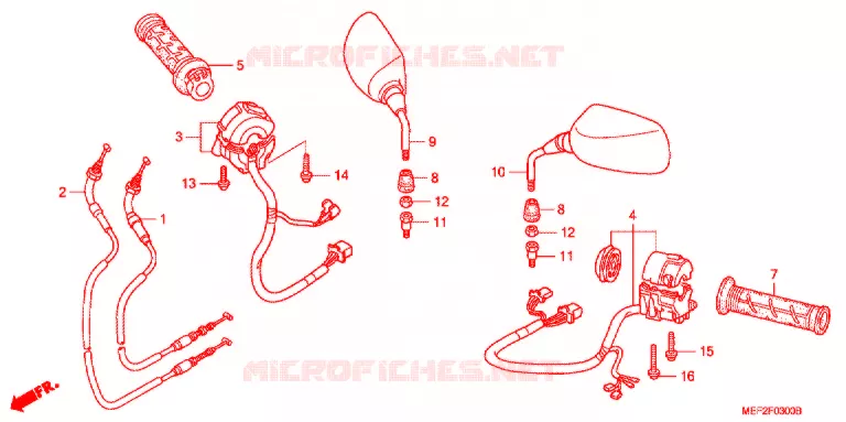 COMMODO - LEVIER - CABLE Honda SCOOTER 400 SILVERWING 2013  FJS400L9_J