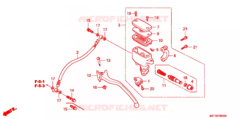 MAITRE CYLINDRE DE FREIN ARRIERE Honda SCOOTER 400 SILVERWING 2009  FJS400L9_J
