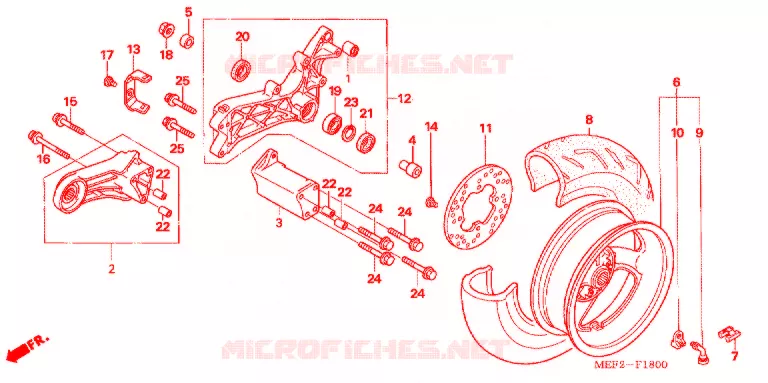 ROUE ARRIERE Honda SCOOTER 400 SILVERWING 2014  FJS400L9_J