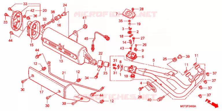SILENCIEUX D'ECHAPPEMENT Honda SCOOTER 400 SILVERWING 2014  FJS400L9_J