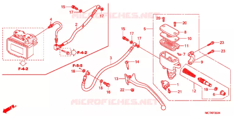 MAITRE-CYLINDRE DE FREIN ARRIERE (FJS600A/D9) Honda SCOOTER 600 SILVERWING 2012  FJS600A9_J