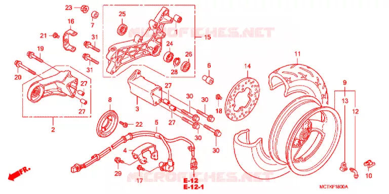 ROUE ARRIERE Honda SCOOTER 600 SILVERWING 2013  FJS600A9_J