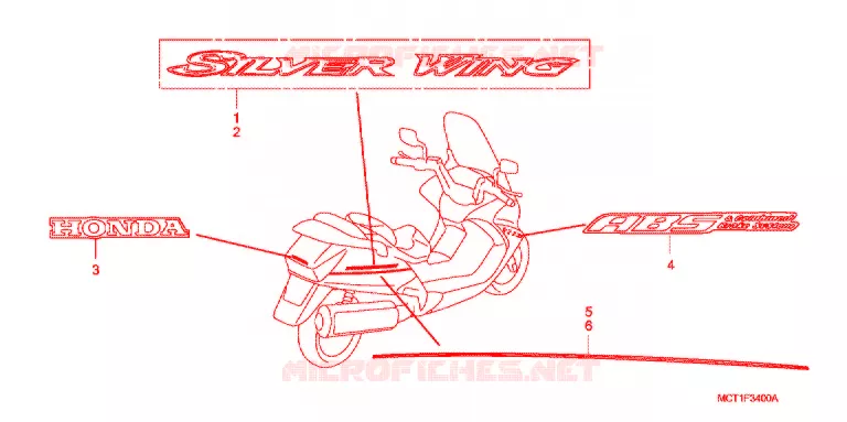 AUTOCOLLANTS Honda SCOOTER 600 SILVERWING 2004  FJS600D4