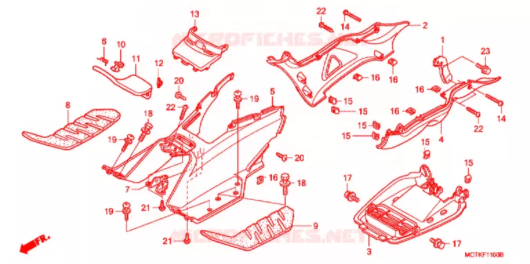 MARCHE PIEDS (FJS400A/D/FJS600A/D5-8) Honda SCOOTER 600 SILVERWING 2008  FJS600D8