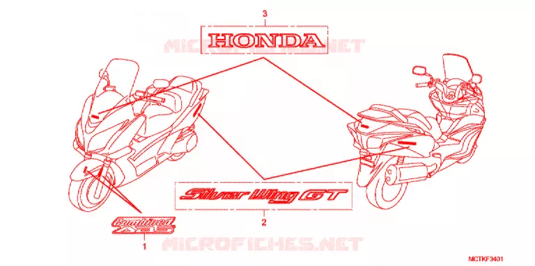 AUTOCOLLANTS (FJS600A/D9) Honda SCOOTER 600 SILVERWING 2013  FJS600D9