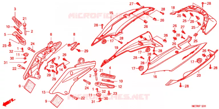 CARENAGE ARRIERE (FJS600A/D9) Honda SCOOTER 600 SILVERWING 2013  FJS600D9