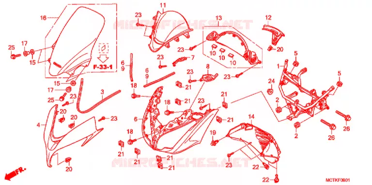 CARENAGE AVANT (FJS600A/D9) Honda SCOOTER 600 SILVERWING 2014  FJS600D9