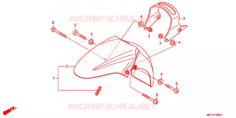 GARDE BOUE AVANT (FJS600A/D9) Honda SCOOTER 600 SILVERWING 2012  FJS600D9