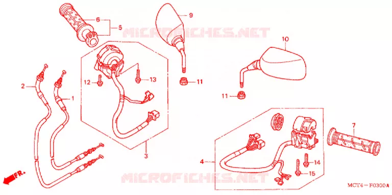 COMMODO - LEVIER - CABLE Honda SCOOTER 600 SILVERWING 2002  FSC6002
