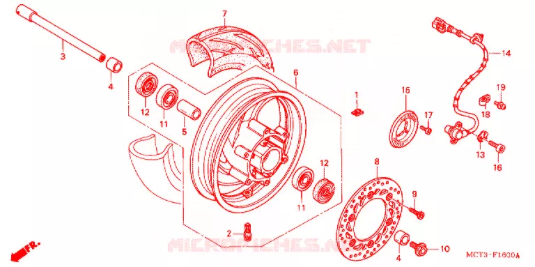 ROUE AVANT Honda SCOOTER 600 SILVERWING 2003  FSC600A3