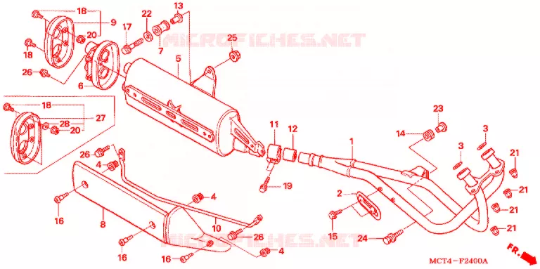 SILENCIEUX D'ECHAPPEMENT Honda SCOOTER 600 SILVERWING 2003  FSC600A3