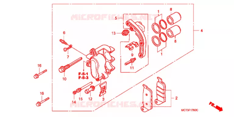 ETRIER DE FREIN ARRIERE Honda SCOOTER 600 SILVERWING 2004  FSC600A4