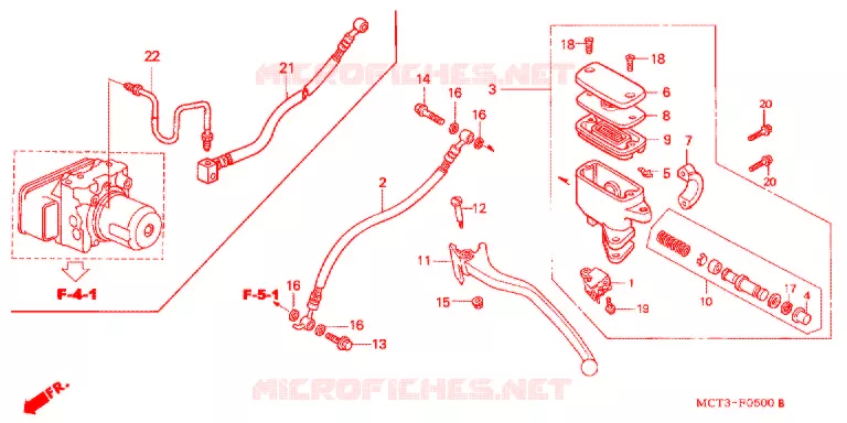 MAITRE-CYLINDRE DE FREIN ARRIERE Honda SCOOTER 600 SILVERWING 2004  FSC600A4
