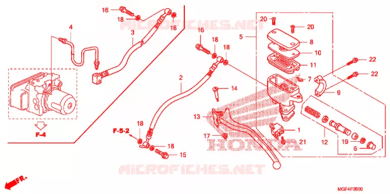 MAITRE CYLINDRE DE FREIN ARRIERE Honda SCOOTER 600 SILVERWING 2013  FSC600AD