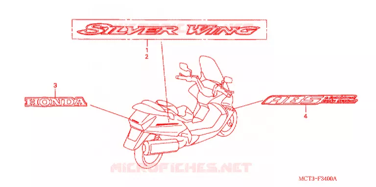 AUTOCOLLANTS Honda SCOOTER 600 SILVERWING 2004  FSC600D4