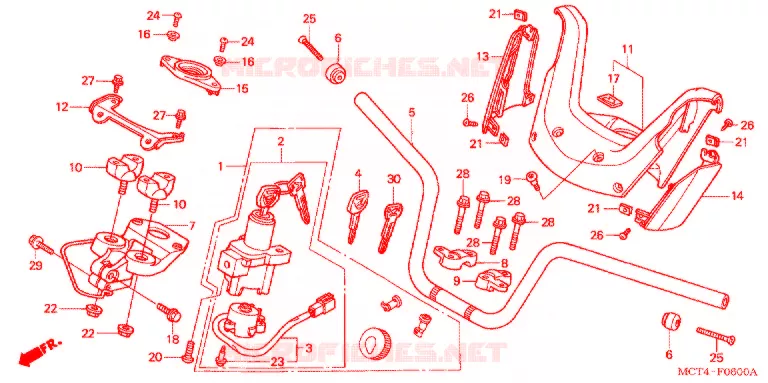 GUIDON - CARENAGE Honda SCOOTER 600 SILVERWING 2004  FSC600D4