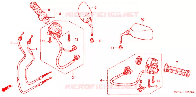 COMMODO - LEVIER - CABLE Honda SCOOTER 600 SILVERWING 2005  FSC600D5