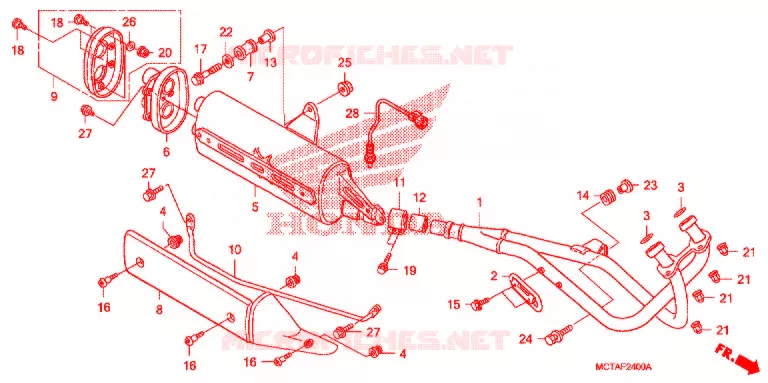 SILENCIEUX D'ECHAPPEMENT Honda SCOOTER 600 SILVERWING 2007  FSC600D7