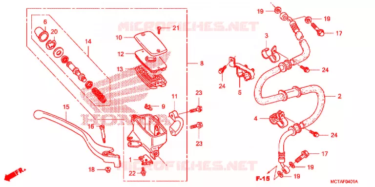 MAITRE CYLINDRE DE FREIN AVANT (FSC600D) Honda SCOOTER 600 SILVERWING 2009  FSC600D9
