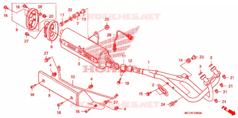 SILENCIEUX D'ECHAPPEMENT Honda SCOOTER 600 SILVERWING 2009  FSC600D9
