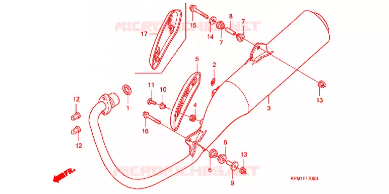 SILENCIEUX D'ECHAPPEMENT Honda MOTO 223 FTR 2016  FTR2238