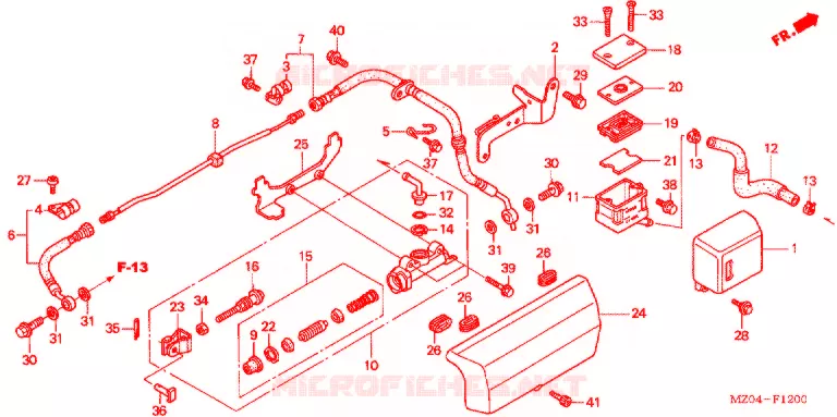 MAITRE-CYLINDRE DE FREIN ARRIERE Honda MOTO 1500 GOLD-WING 2001  GL1500CD1
