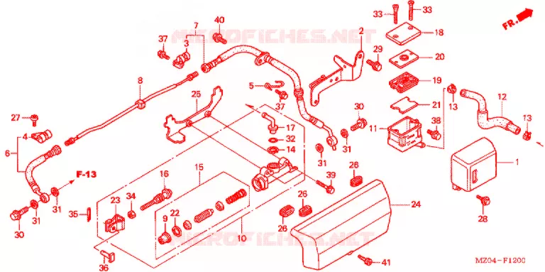 MAITRE-CYLINDRE DE FREIN ARRIERE Honda MOTO 1500 GOLD-WING 2001  GL1500CD1