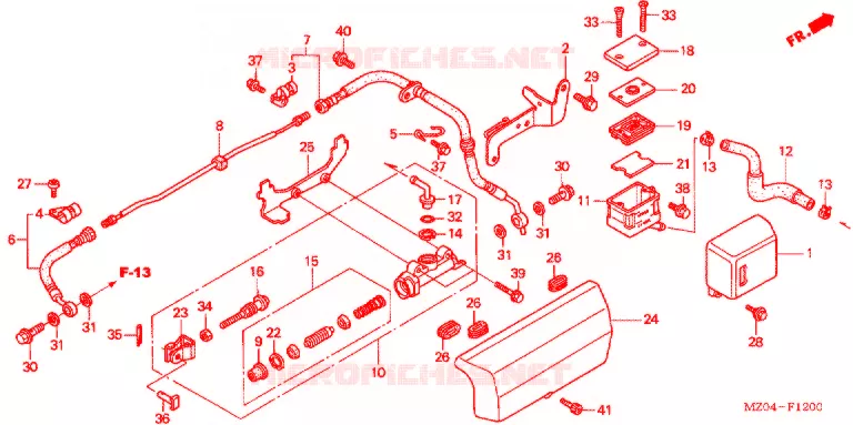 MAITRE-CYLINDRE DE FREIN ARRIERE Honda MOTO 1500 GOLD-WING 2002  GL1500CD2