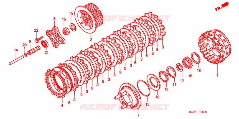EMBRAYAGE Honda MOTO 1500 GOLD-WING 2003  GL1500CD3