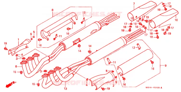 SILENCIEUX D'ECHAPPEMENT Honda MOTO 1500 GOLD-WING 2001  GL1500CF1