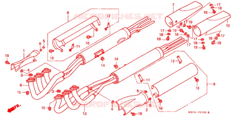 SILENCIEUX D'ECHAPPEMENT Honda MOTO 1500 GOLD-WING 2001  GL1500CF1