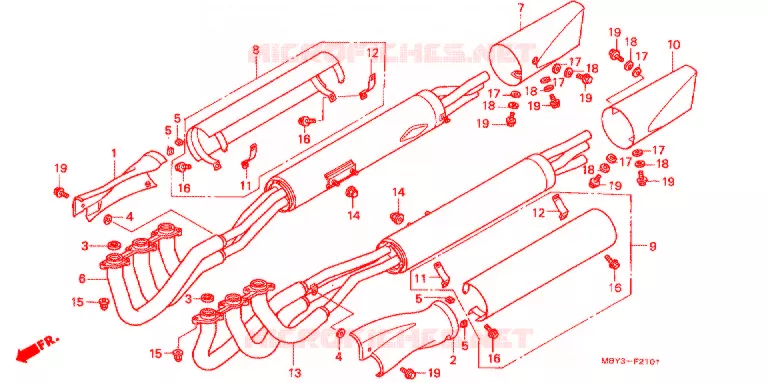 SILENCIEUX D'ECHAPPEMENT (2) Honda MOTO 1500 GOLD-WING 1999  GL1500CFX
