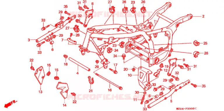 CADRE Honda MOTO 1500 GOLD-WING 2000  GL1500CTY