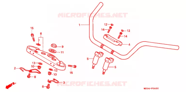 GUIDON - TE DE FOURCHE Honda MOTO 1500 GOLD-WING 1999  GL1500CX