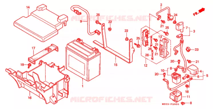 BATTERIE Honda MOTO 1500 GOLD-WING 2000  GL1500CY