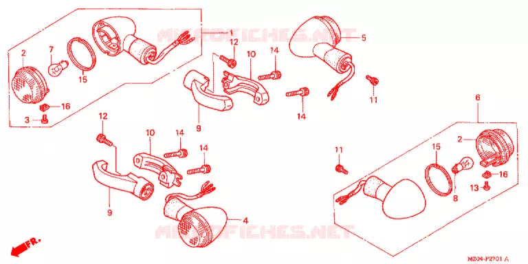 CLIGNOTANT (2) Honda MOTO 1500 GOLD-WING 2000  GL1500CY