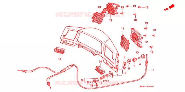 ENTOURAGE DE COMPTEUR (GL1500SEL/M/N/P/R/S) Honda MOTO 1500 GOLD-WING 1990  GL1500SEL_J