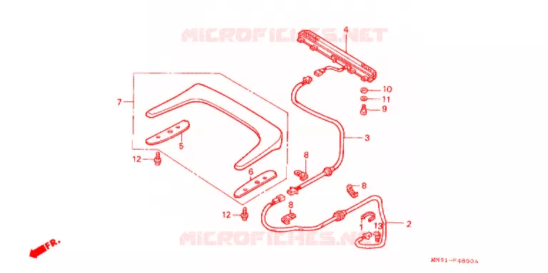 FEU STOP SUPERIEUR (GL1500SEL/M/N/P/R/S) Honda MOTO 1500 GOLD-WING 1992  GL1500SEN
