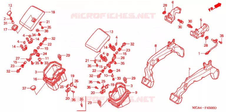 CONDUIT D'AIR Honda MOTO 1800 GOLD-WING 2003  GL18003