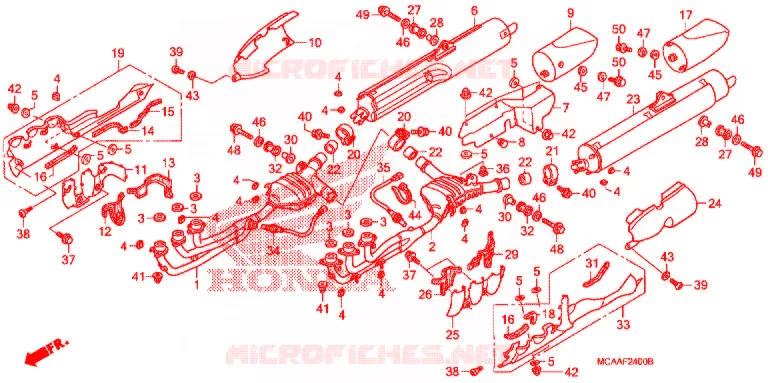 SILENCIEUX D'ECHAPPEMENT (1) Honda MOTO 1800 GOLD-WING 2005  GL18005